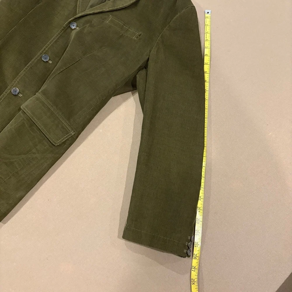 J. Crew Men’s Corduroy 3 Button Blazer Jacket Olive Green Size XL